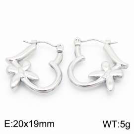 European and American fashion stainless steel creative butterfly heart-shaped temperament silver earrings