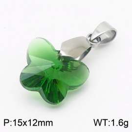 Green Color Crystal Glass Butterfly Pendant For Women Jewelry