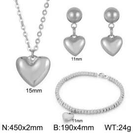 Stainless steel heart-shaped set