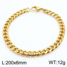 200x6mm stainless steel Cuban bracelet for men and women