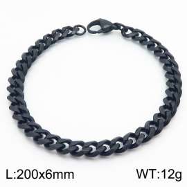 200x6mm stainless steel Cuban bracelet for men and women