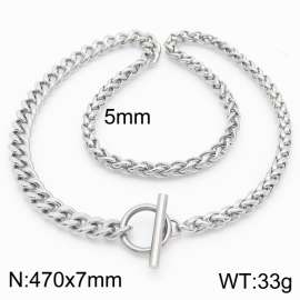 Stainless steel OT buckle splicing necklace