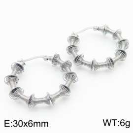 Stainless Steel Multiple Small Springs C Opening Women's Earrings Jewelry