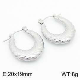 Silver Color Rippling Wheat Fields U Shape Stainless Steel Dangle Earrings for Women