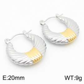 Gold Silver Color Scratch U Shape Hollow Stainless Steel Earrings for Women