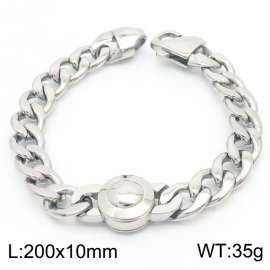 Popular Cuban Chain Stainless Steel 10mm Trendy Brand Men's Bracelet