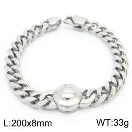 Trendy Cuban Chain Stainless Steel 8mm Trendy Brand Men's Bracelet