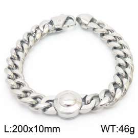 Trendy Cuban Chain Stainless Steel 10mm Trendy Brand Men's Bracelet