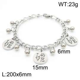 Elegant and Popular Round Letter LOVE Steel Bracelet