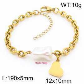 Golden Sweet Creative Titanium Steel Peach Heart Bracelet