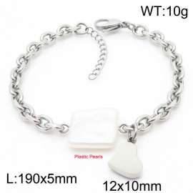 Steel colored love and sweet creative titanium steel bracelet