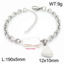 Sweet and Fresh Steel Color Titanium Steel Love Bracelet