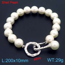 White Shell Bead Women's Beaded Personalized Alloy Bracelet