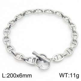 Stainless Steel Handmade Pig Nose Chain OT Button Women's Bracelet