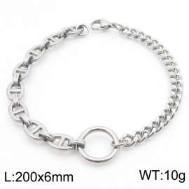 Stainless steel handmade pig nose mixed chain women's bracelet