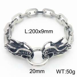 Stainless steel double faucet men's bracelet