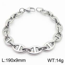 9mm stainless steel pig nose minimalist women's bracelet