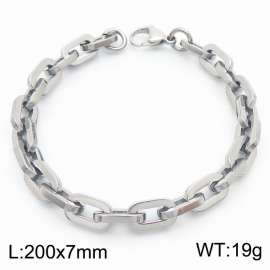 7mm stainless steel minimalist women's woven bracelet