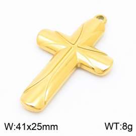 Titanium steel gold-plated cross DIY pendant