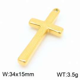 Titanium steel gold-plated cross DIY pendant