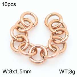 8*1.5mm Vacuum plating rose gold stainless steel 10pcs open loop accessories