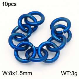 8*1.5mm Vacuum plated blue stainless steel 10pcs open loop fittings