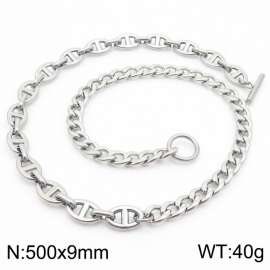Korean version of stainless steel pig nose chain NK link stitching lady necklace
