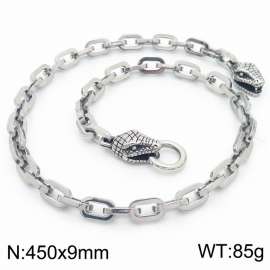 9*450mm Retro stainless steel double snakehead o-chain for men