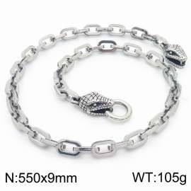 9*550mm Retro stainless steel double snakehead o-chain for men