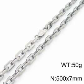 7mm500mm Stainless steel handmade square O-shaped chain necklace
