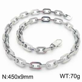9mm450mm Stainless steel handmade square O-shaped chain necklace