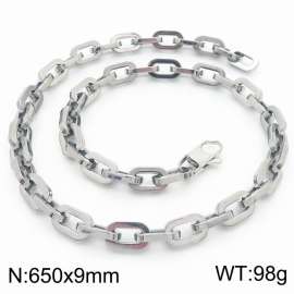 9mm650mm Stainless steel handmade square O-shaped chain necklace