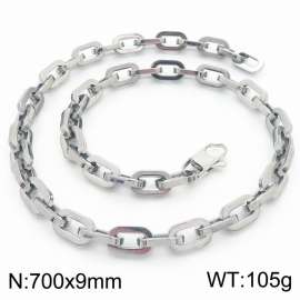 9mm700mm Stainless steel handmade square O-shaped chain necklace