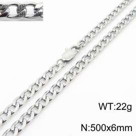 Minimalist stainless steel embossed Cuban chain men's and women's necklaces