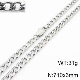 Minimalist stainless steel embossed Cuban chain men's and women's necklaces