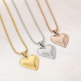 Japanese and Korean Steel Love Pendant Stainless Steel Necklace