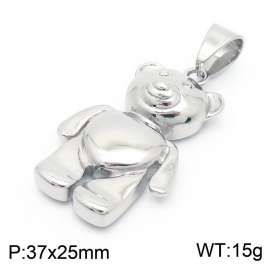 Hip Hop Classic Stainless Steel Bear Pendant Metal Teddy Bear Charm For Man Women Jewelry