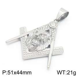 Wholesale Stainless Steel Men's Lion Pendant Inlay Rhinestone Pendant