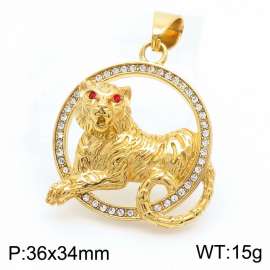 Punk Men Jewelry Accessories 18k Gold Plated Metal Animal Tiger Pendant Cool Jewelry