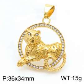 Punk Men Jewelry Accessories 18k Gold Plated Metal Animal Tiger Pendant Cool Jewelry