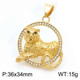 Punk Men Jewelry Accessories 18k Gold Plated Metal Animal Tiger Pendant Cool Jewelry