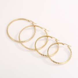 SS Gold-Plating Fashionable women's stainless steel earrings with circular buckle
