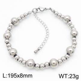 Simple and luxurious stainless steel round bead bracelet