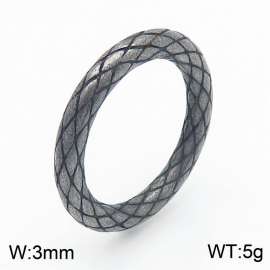 European and American fashionable stainless steel geometric snake skin line pattern domineering retro black ring