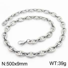 500mm Simple Japanese shaped stainless steel lobster buckle men's and women's necklace