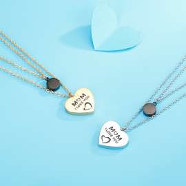 Gold Heart Love Pendant Necklace Double Layer Clavicle Chain MOM Mother's Day Gift