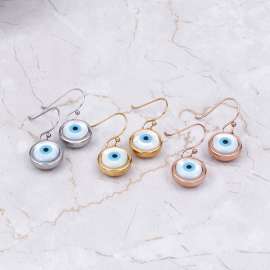 Devil's Eye Earhook Pattern Creative Shell Steel Earrings