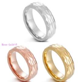 Simple stainless steel hanging textured texture arc hammer embodials ring