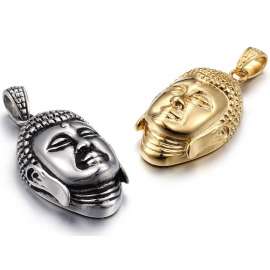 Believers cast Buddha head pendant religious necklace