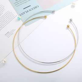 Personalized stainless steel spiral bead detachable collar